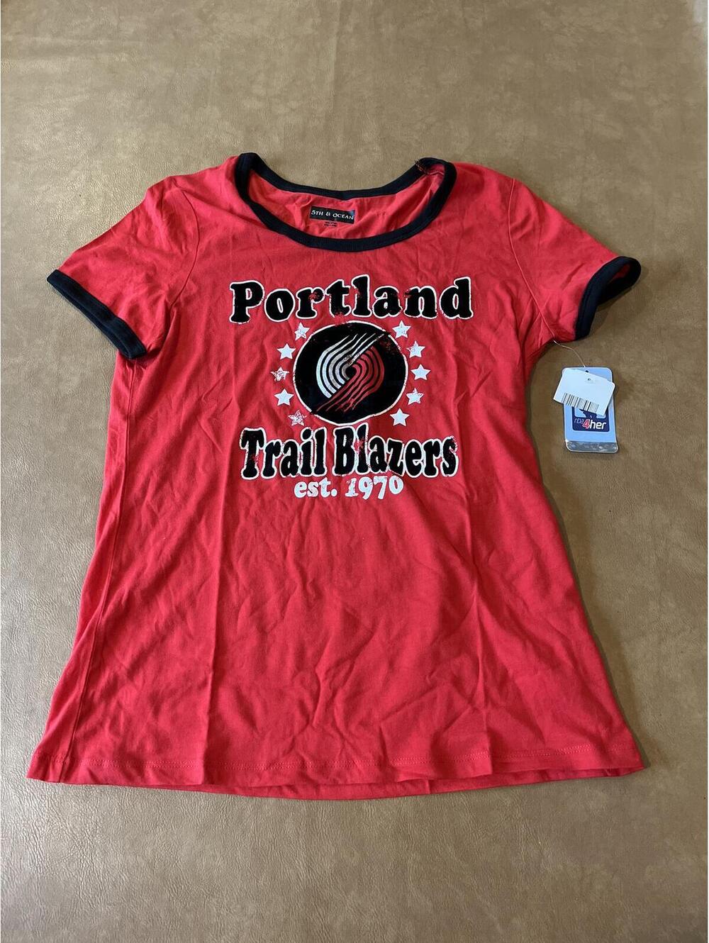 Portland Trailblazers 5th & Ocean NBA 4 Her Shirt (Girls Large) NWT